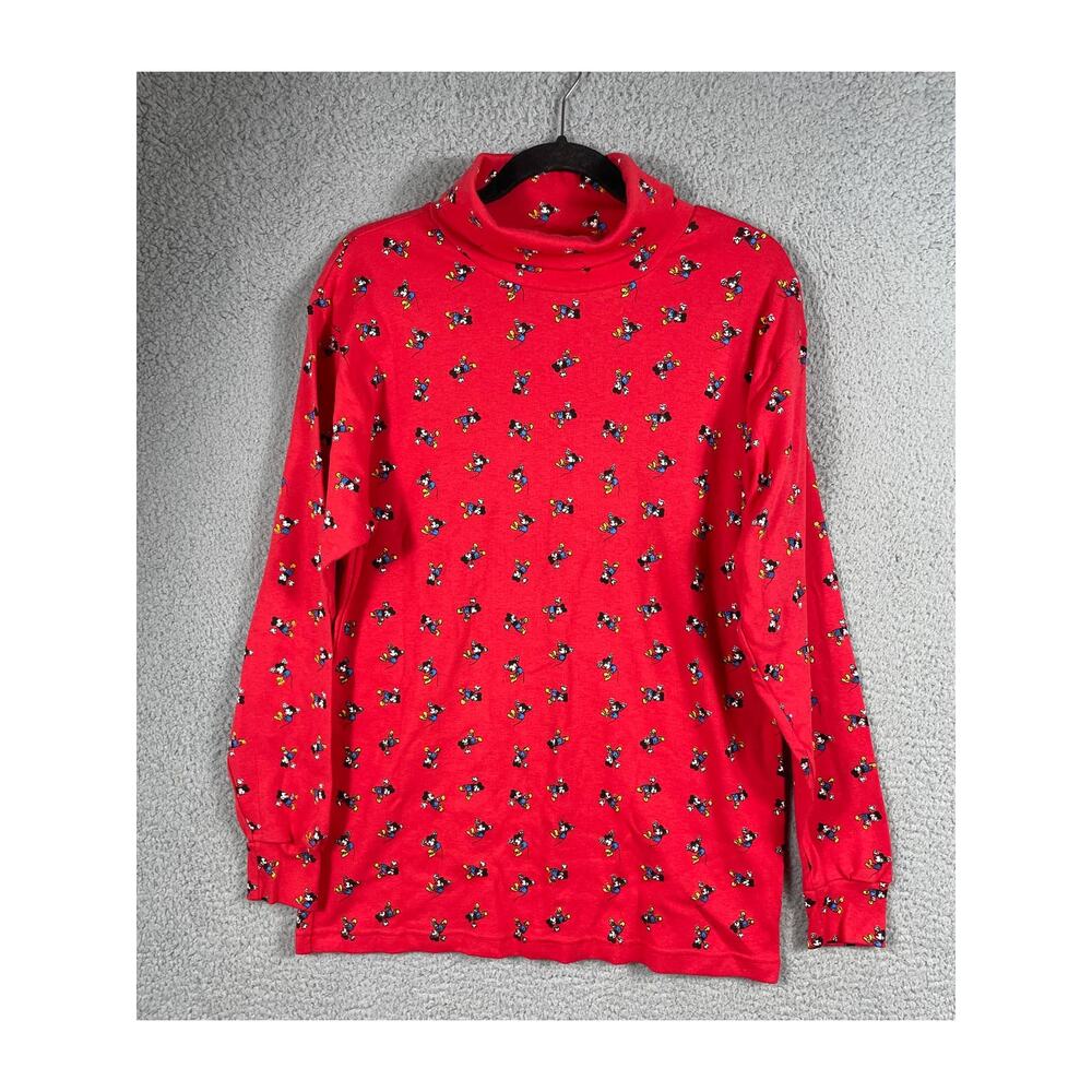 Vintage Mickey & Co Womens Size M Disney Turtle Neck Long Sleeve